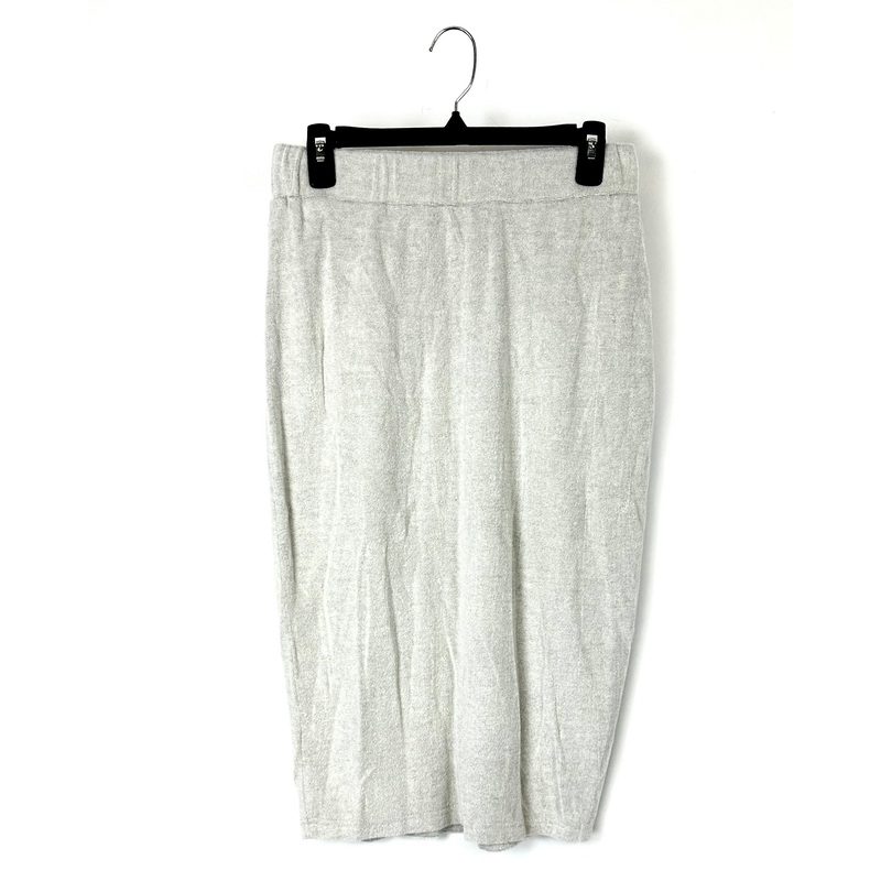 Pale Grey Terry Cloth Midi Skirt – Small