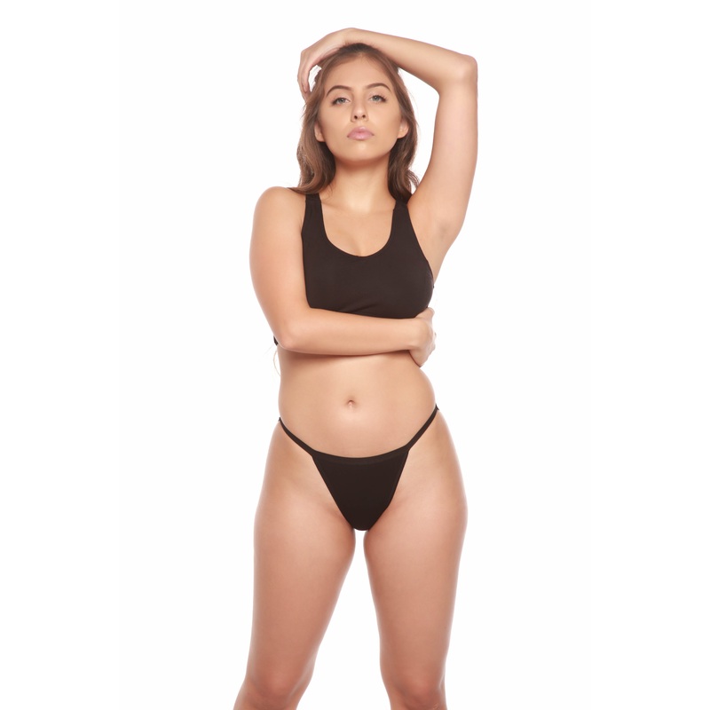 Women’s Bamboo/Cotton Bikini Style Underwear Small Black Single