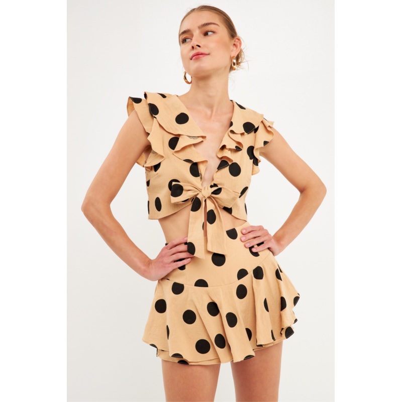 CLARISSA POLKADOT Crop Top XS