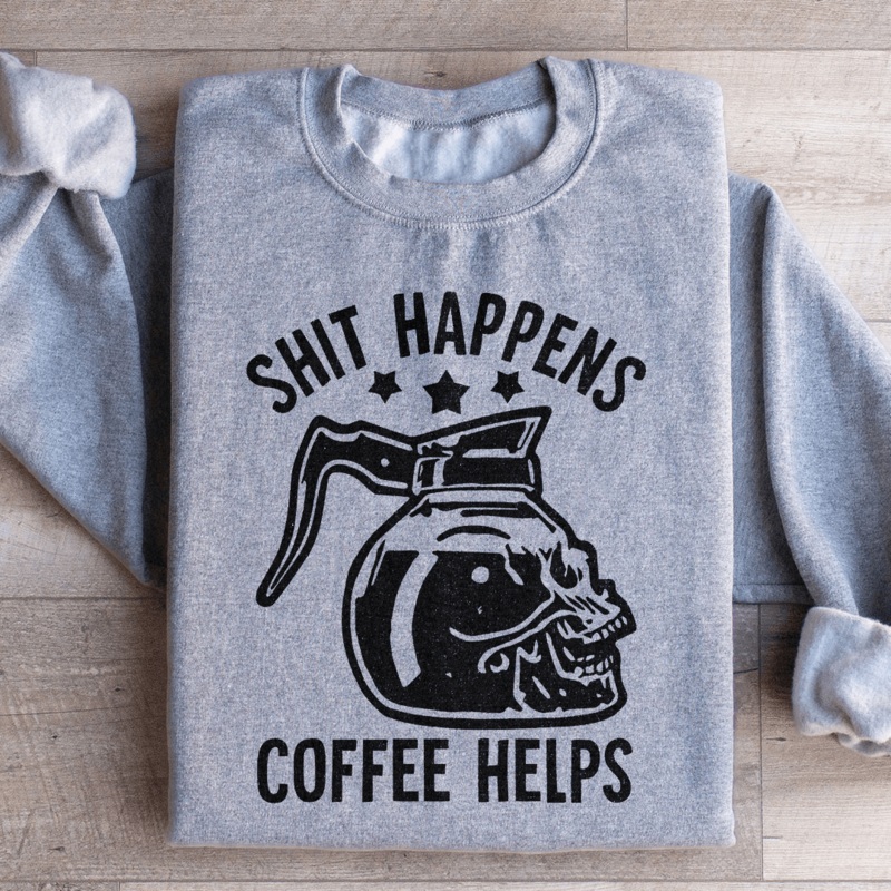 Coffee Helps Sweatshirt Black S