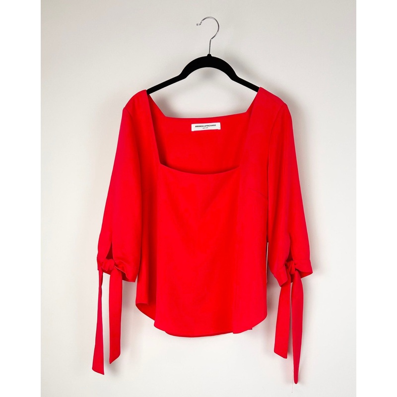 Red Square Neck Top – Small