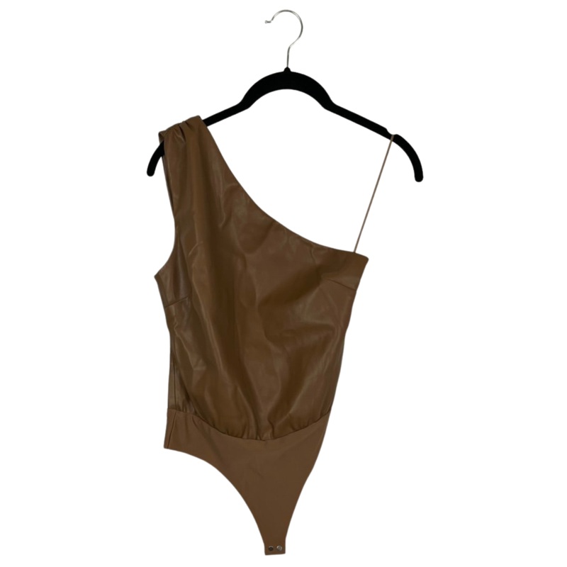 Caramel Brown One Shoulder Bodysuit – Size 0-2 and 2-4 Extra Small (0-2)