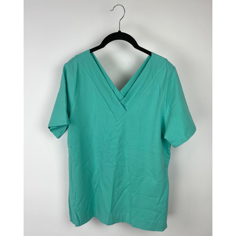 Teal V-Cut Top – Small