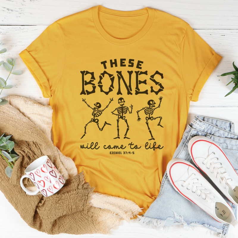 These Bones Will Come To Life Tee Black Heather S