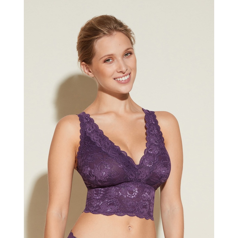 Bralette Curvy Plungie Longline Zaadi Purple XS