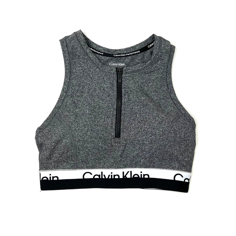 Gray Zipper Sports Bra – Small
