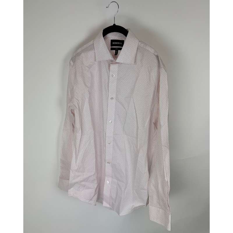 MENS Pink Circles Slim Fit Dress Shirt – 15 1/2 x 35