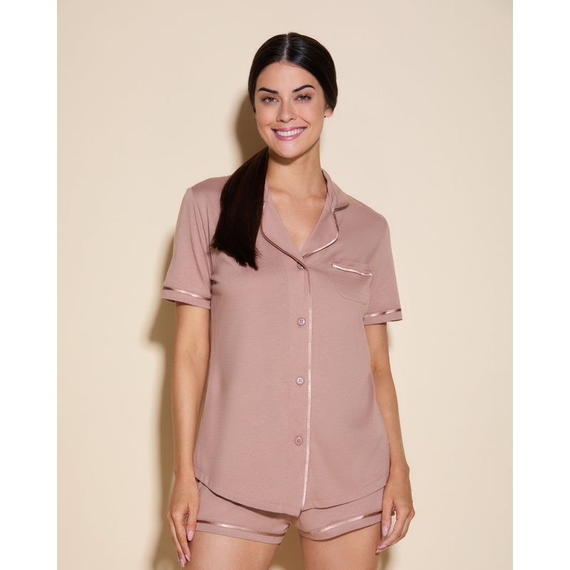 Pigiama Con Top A Maniche Lunghe E Boxer India/India XS