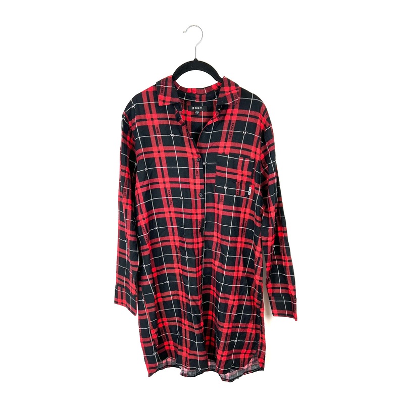 Plaid Button Up Nightgown – Small