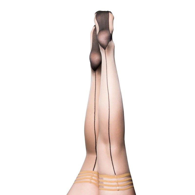 Ruby – Cuban Heel Thigh High – Size C – Nude
