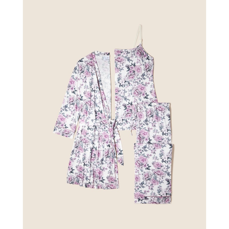 Umstands-Pyjama-Set Wallpaper Floral/Ivory S