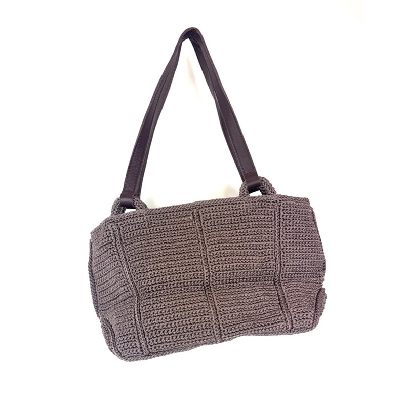 Brown Crochet Tote Bag
