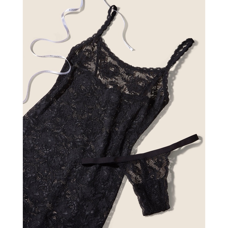Conjunto De Tanga De Hilo Y Camisn Foxie Negro S