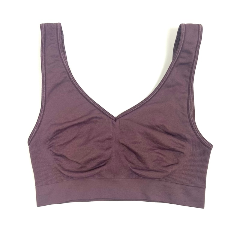 Dark Lilac V-neck Sports Bra – Extra Small