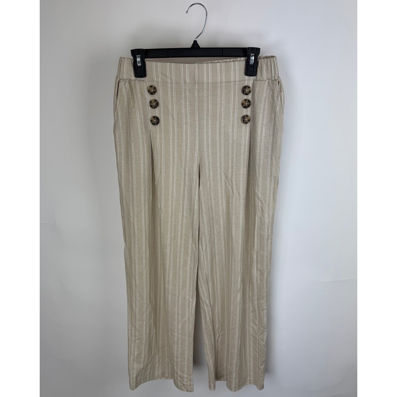 Light Tan Pinstripe Flowy Pants – Size 6