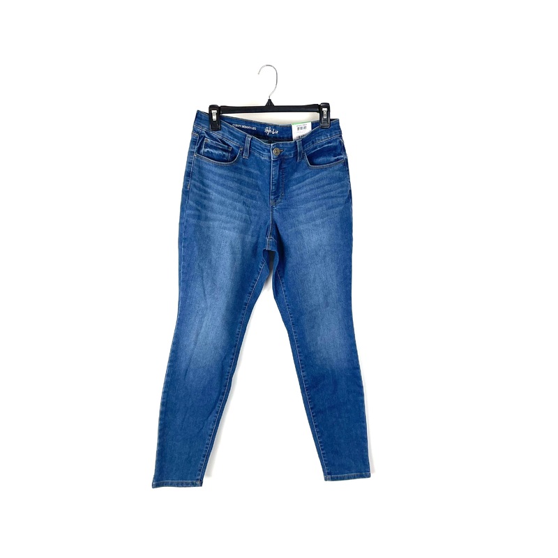 Medium Wash Mid Rise Skinny Denim Jeans – Size 8