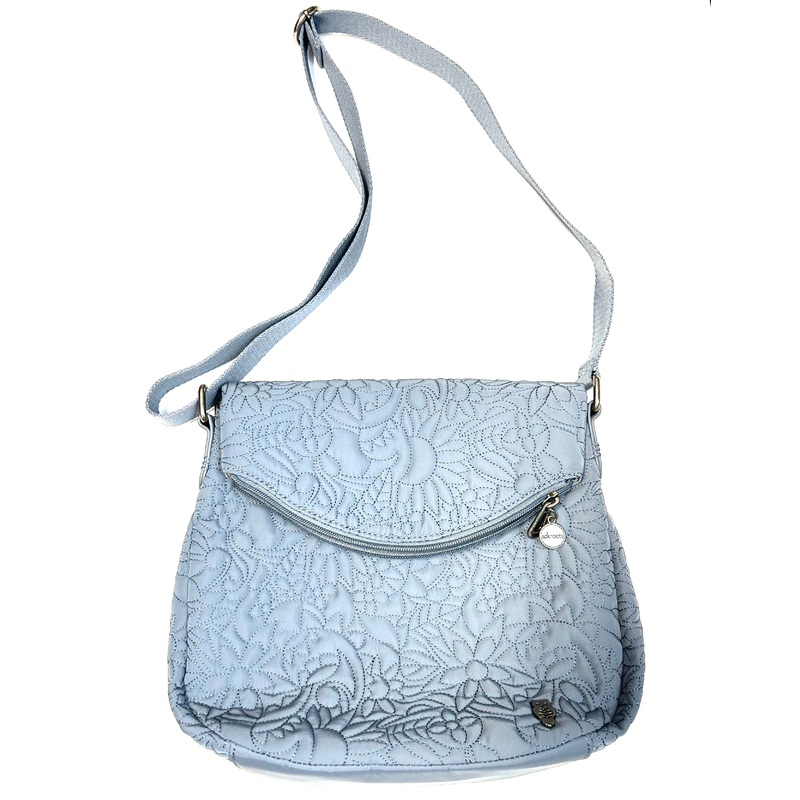 Slate Blue Floral Crossbody Bag