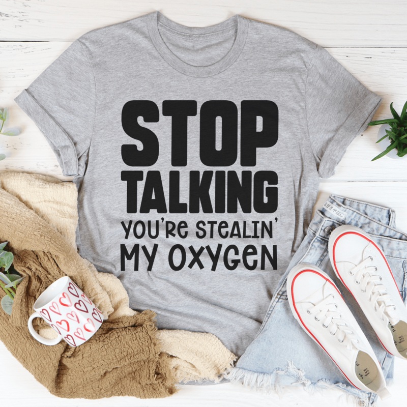 Stop Talking Tee Athletic Heather S