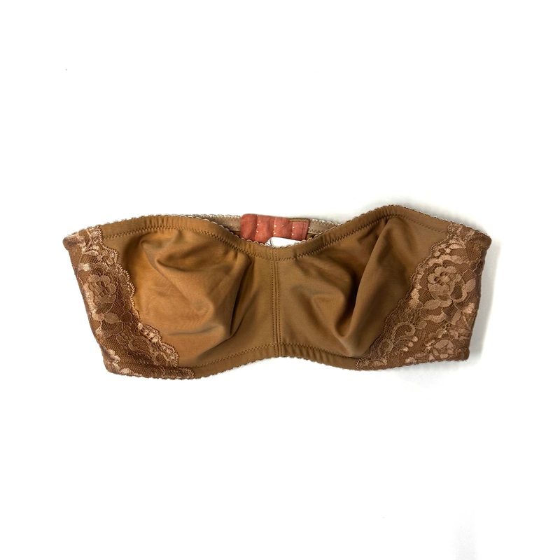 Tan Strapless Underwire Lace Bra – 34B
