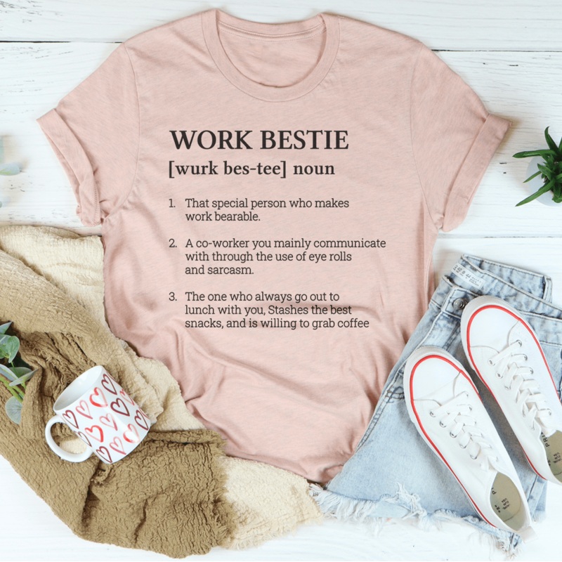 Work Bestie Definition Tee Black Heather S