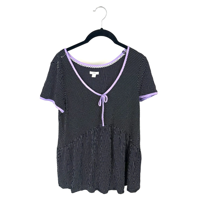 Black Polka Dot Pajama Top – Size 4/6