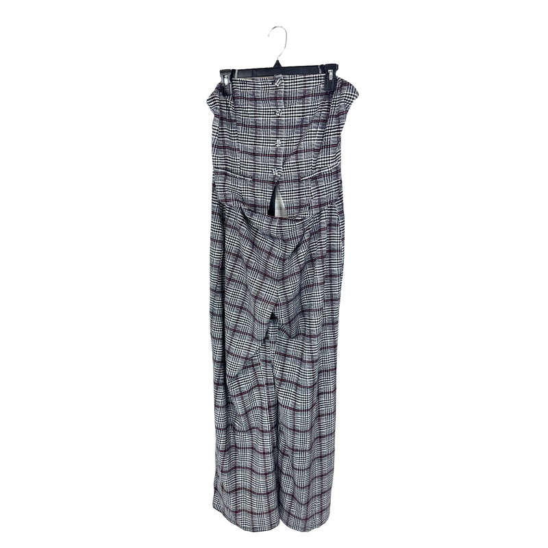 Black White and Red Plaid Strapless Jumpsuit – 1X