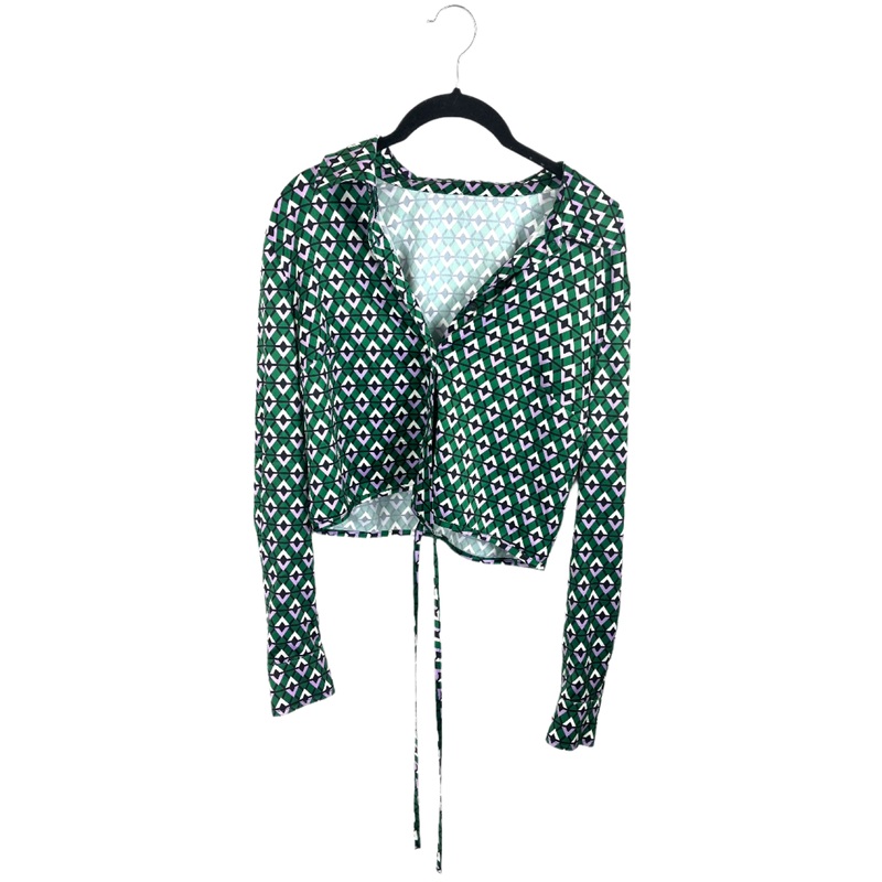 Emerald Green Abstract Print Top – Size 4/6