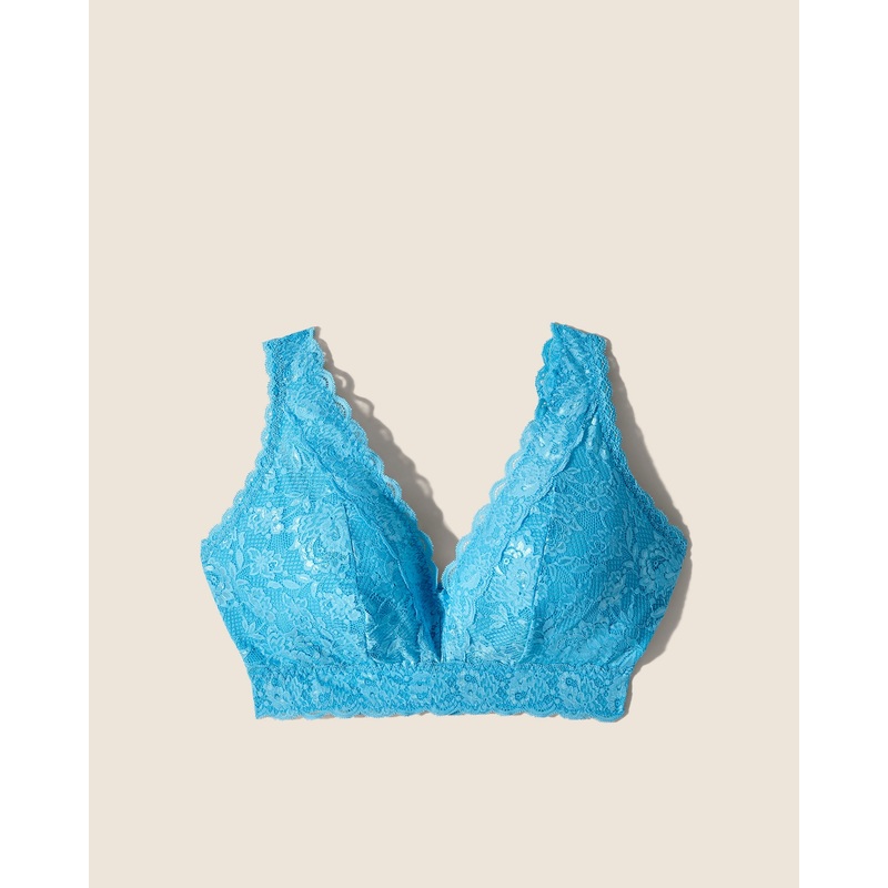 Super Curvy Plungie Longline Bralette Constance Blue XS
