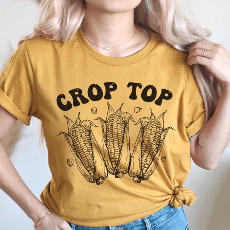 Corn Crop Top Tee Mustard S