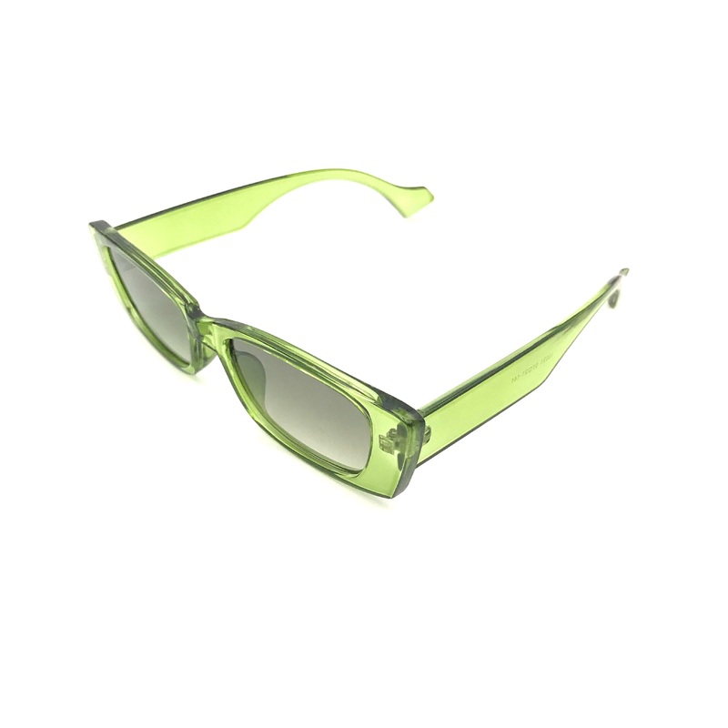 Green Translucent Rectangular Sunglasses