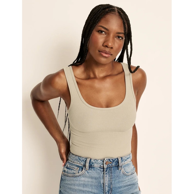 SculptRib Cotton Tank Fawn XS