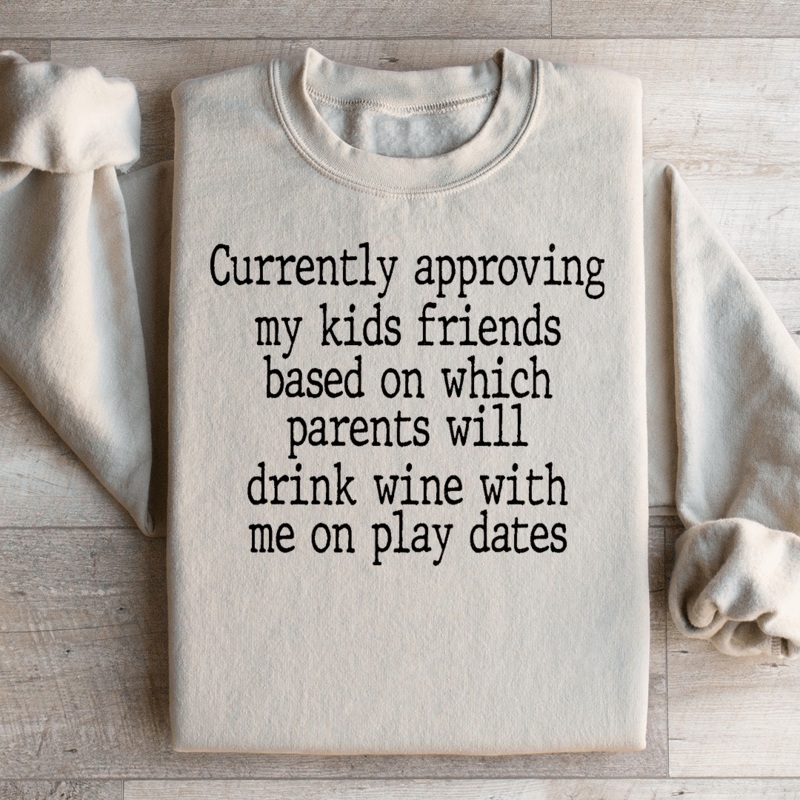 Wine Play Dates Sweatshirt Black S