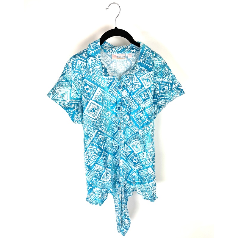 Blue Abstract Print Top – Size 6/8