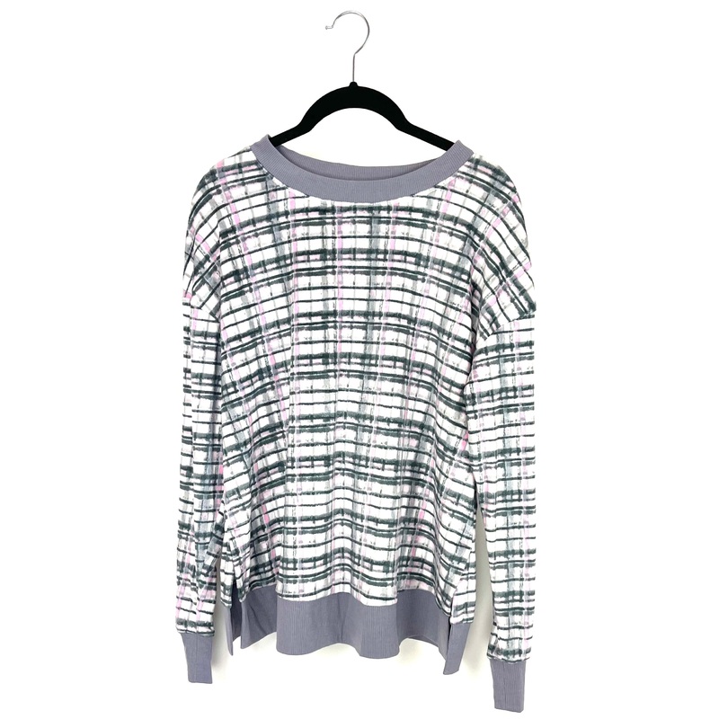 Pink and Grey Plaid Pajama Top – Size 4/6