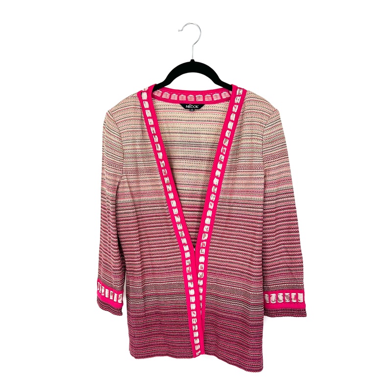 Pink Multi Colored Texture Cardigan – Size 2-4