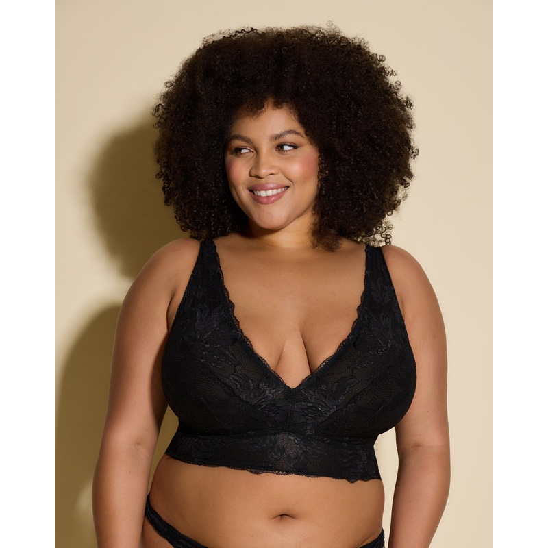 Ultra Curvy Longline Bralette Schwarz XS