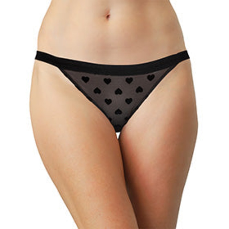 Heart Mesh Cheeky with Elastic Waist In Black S