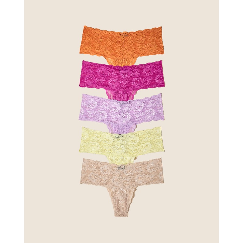 Pack De 5 Tangas Comfie Icy Violet Cape Fuchsia Garcinia Camel Mignonette S/M