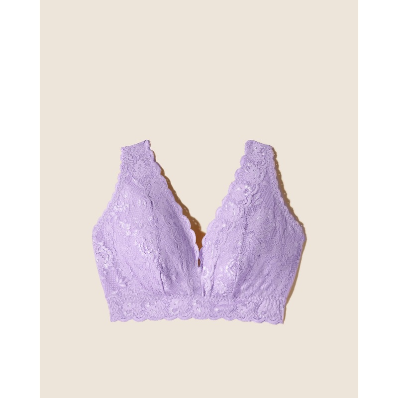 Ultra Curvy Plungie Longline Bralette Icy Violet XS