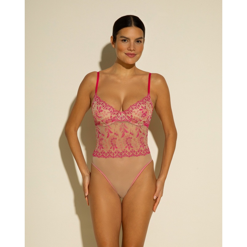 Body Con Aros Flori Pink 1