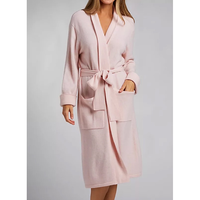 Pink Champagne Short Wrap Robe With Bell Sleeve Pink Champagne XS