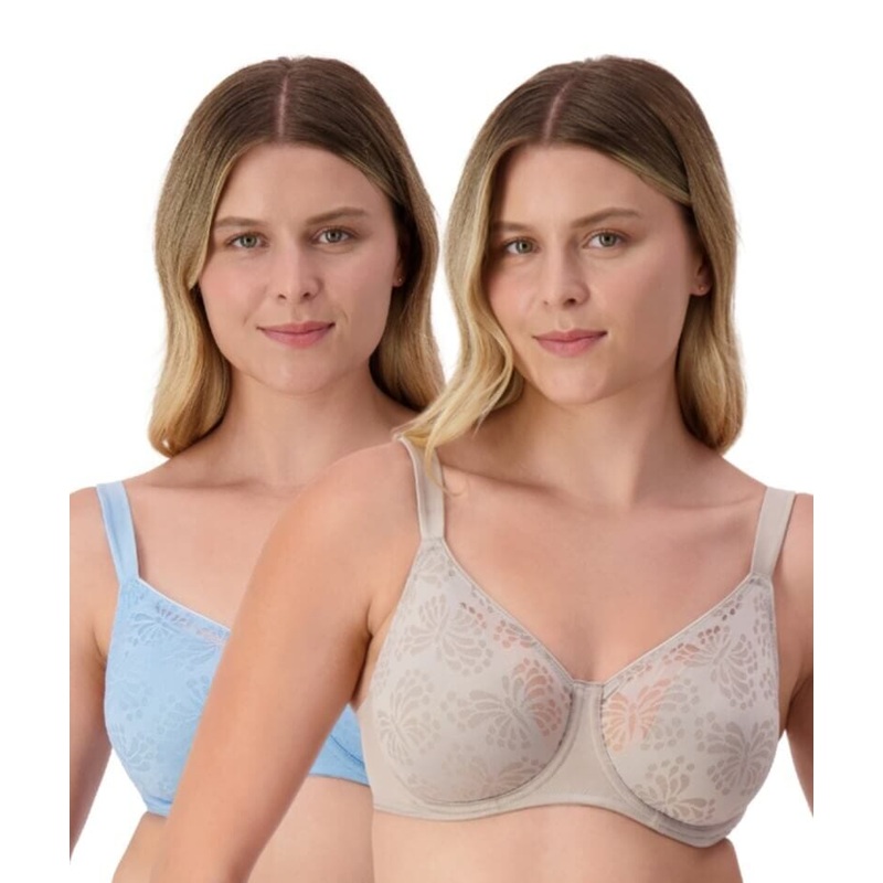 Triumph Lacy Minimizer 2 Pack Bra – Blue Sea/Rhino Grey 32DD