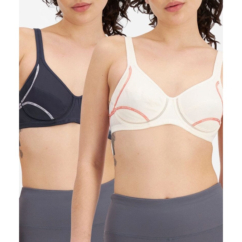 Berlei Electrify Underwire 2 Pack Sports Bra – Snow Blossom/Charcoal 32DD