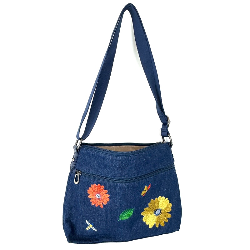Blue Denim Crossbody Bag