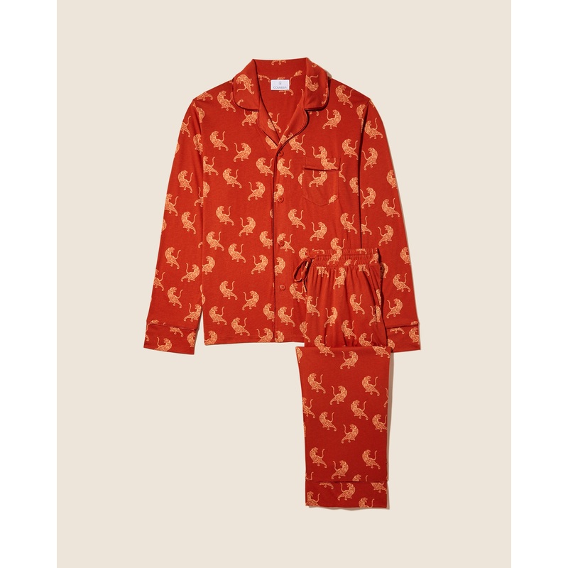 Conjunto De Pijama Para Hombre Clsico Con Camisa De Manga Larga Y Pantalones Sahara Tiger S