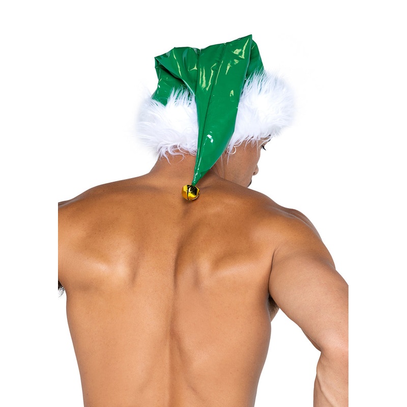 Naughty Holiday Elf Hat One Size Green/White