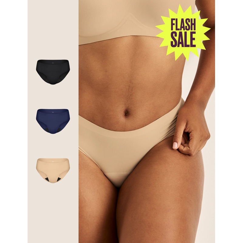 Super Leakproof No-Show Bikini 3-Pack