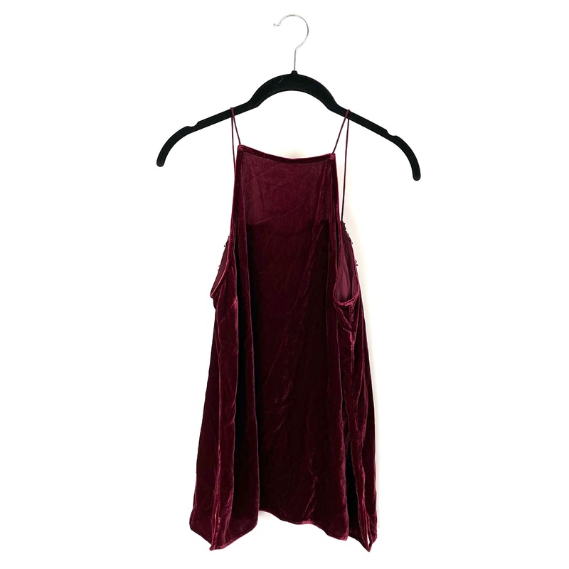 Burgundy Sleeveless Blouse – Small