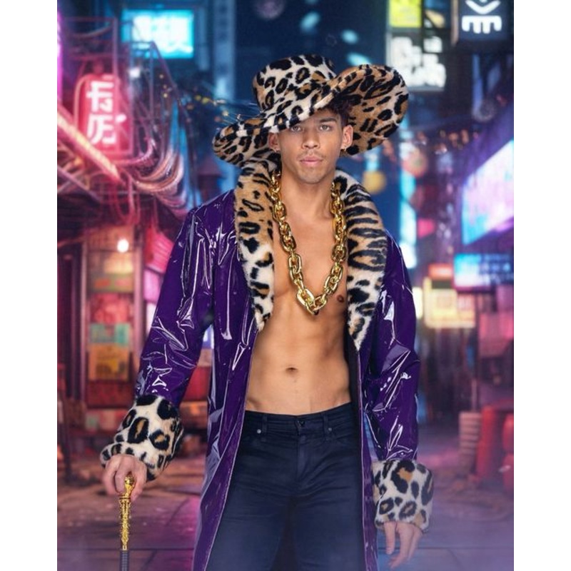 King Pimp Costume Purple/Multi Small
