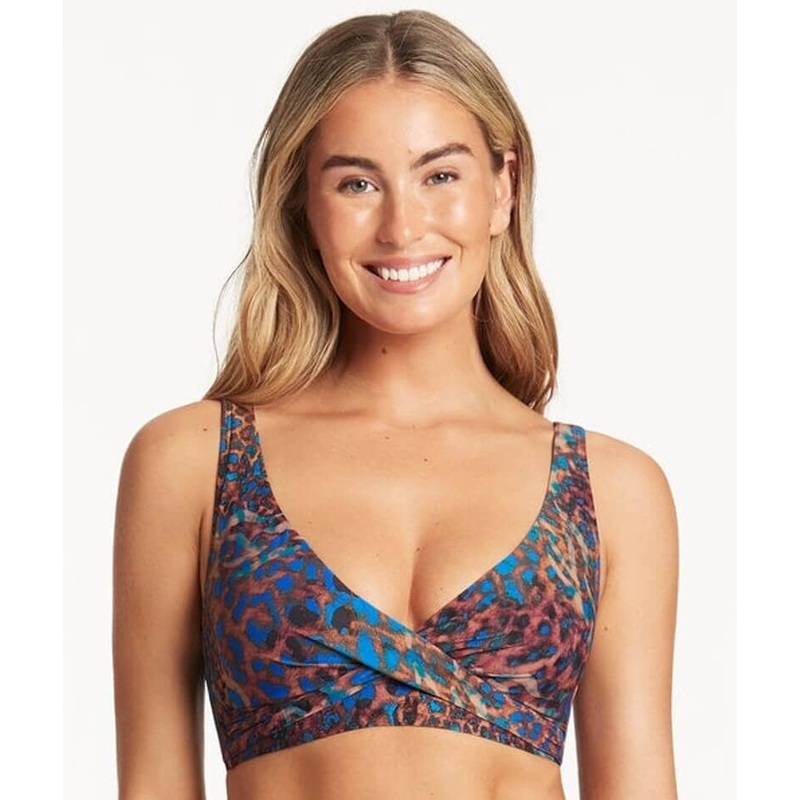 Sea Level Hunter Cross Front Multifit Bikini Top – Blue 4
